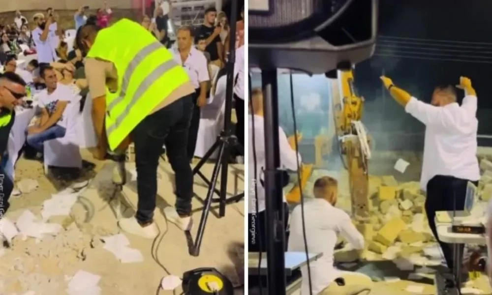 Σκηνικά απείρου... κάλλους σε γλέντι γάμου: Έσπαγαν με κομπρεσέρ και τρυπάνι εκσκαφέα το δάπεδο